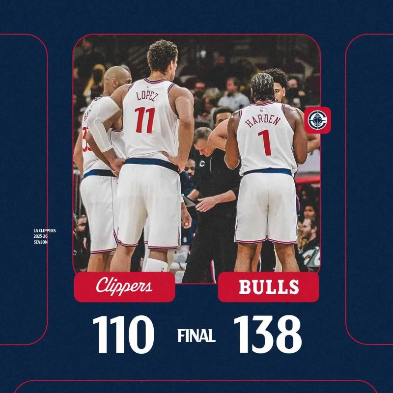 快船分享本场比赛失利海报,球队六连胜遭到终结